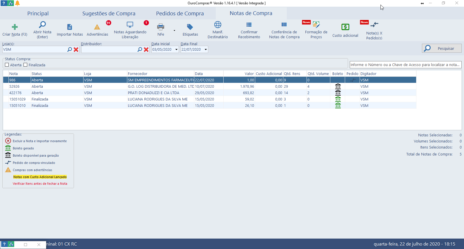 Portal VSM Sistema de Administração